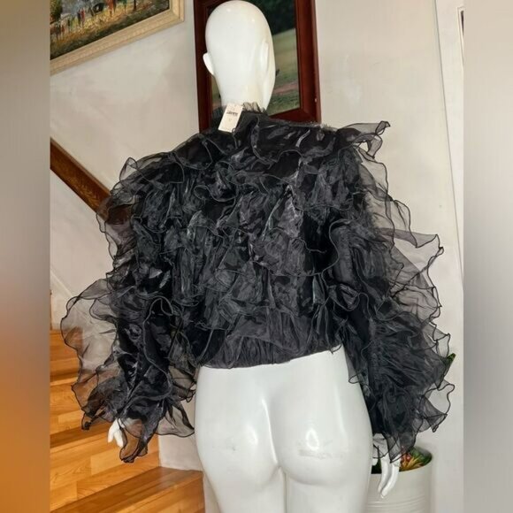 ANTHROPOLOGIEEva Franco Ruffled Organza Bomber Jacket - Picture 7 of 7